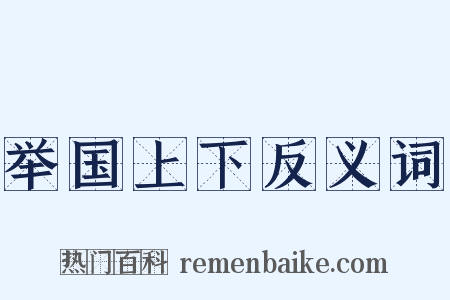 举国上下反义词是什么意思的图片